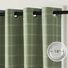 NICETOWN Taupe 100% Blackout Plaid Cabin Buffalo Gingham Curtain, 52W x 84L(Grid Pattern | Olive Green & White)