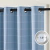 NICETOWN Taupe 100% Blackout Plaid Cabin Buffalo Gingham Curtain, 52W x 84L(Grid Pattern | Sea Blue & White)