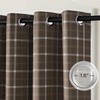 NICETOWN Taupe 100% Blackout Plaid Cabin Buffalo Gingham Curtain, 52W x 84L(Plaid | Brown & White)