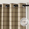 NICETOWN Taupe 100% Blackout Plaid Cabin Buffalo Gingham Curtain, 52W x 84L(Plaid | Burlap & White)