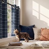 NICETOWN Taupe 100% Blackout Plaid Cabin Buffalo Gingham Curtain, 52W x 84L(Plaid | Dark Blue & White)