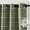 NICETOWN Taupe 100% Blackout Plaid Cabin Buffalo Gingham Curtain, 52W x 84L(Plaid | Olive Green & White)