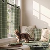 NICETOWN Taupe 100% Blackout Plaid Cabin Buffalo Gingham Curtain, 52W x 84L(Plaid | Olive Green & White)