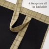 NICETOWN Taupe Fall Farmhouse Plaid 100% Blackout Ballon Shades, 34W x 45L(Grid Pattern | Burlap & White)