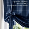 NICETOWN Taupe Fall Farmhouse Plaid 100% Blackout Ballon Shades, 34W x 45L(Grid Pattern | Dark Blue & White)
