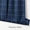 NICETOWN Taupe Fall Farmhouse Plaid 100% Blackout Ballon Shades, 34W x 45L(Grid Pattern | Dark Blue & White)