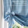 NICETOWN Taupe Fall Farmhouse Plaid 100% Blackout Ballon Shades, 34W x 45L(Grid Pattern | Sea Blue & White)