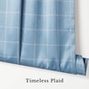 NICETOWN Taupe Fall Farmhouse Plaid 100% Blackout Ballon Shades, 34W x 45L(Grid Pattern | Sea Blue & White)