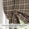 NICETOWN Taupe Fall Farmhouse Plaid 100% Blackout Ballon Shades, 34W x 45L(Plaid | Brown & White)