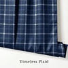 NICETOWN Taupe Fall Farmhouse Plaid 100% Blackout Ballon Shades, 34W x 45L(Plaid | Dark Blue & White)