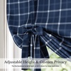 NICETOWN Taupe Fall Farmhouse Plaid 100% Blackout Ballon Shades, 34W x 45L(Plaid | Dark Blue & White)
