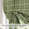 NICETOWN Taupe Fall Farmhouse Plaid 100% Blackout Ballon Shades, 34W x 45L(Plaid | Olive Green & White)