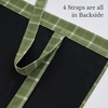 NICETOWN Taupe Fall Farmhouse Plaid 100% Blackout Ballon Shades, 34W x 45L(Plaid | Olive Green & White)