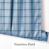 NICETOWN Taupe Fall Farmhouse Plaid 100% Blackout Ballon Shades, 34W x 45L(Plaid | Sea Blue & White)