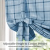 NICETOWN Taupe Fall Farmhouse Plaid 100% Blackout Ballon Shades, 34W x 45L(Plaid | Sea Blue & White)