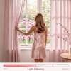 NICETOWN Tie Top Gingham Light Pink Curtains 84 Inches Long(Light Filtering – Gingham – Dusty Rose Pink)