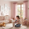 NICETOWN Tie Top Gingham Light Pink Curtains 84 Inches Long(Light Filtering – Gingham – Dusty Rose Pink)