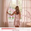 NICETOWN Tie Top Gingham Light Pink Curtains 84 Inches Long(Light Filtering – Gingham – Light Pink)