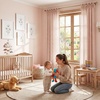NICETOWN Tie Top Gingham Light Pink Curtains 84 Inches Long(Light Filtering – Gingham – Light Pink)