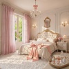 NICETOWN Tie Top Gingham Light Pink Curtains 84 Inches Long(Light Filtering – Stripe – Muted Pink)
