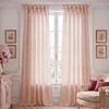 NICETOWN Tie Top Pink Linen Curtains for Girls Room, W52xL84, 2 Panels(Blush Pink)