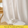 NICETOWN Tie Top Pink Linen Curtains for Girls Room, W52xL84, 2 Panels(Cream)