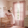NICETOWN Tie Top Pink Linen Curtains for Girls Room, W52xL84, 2 Panels(Rose Pink)