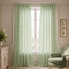 NICETOWN Tie Top Pink Linen Curtains for Girls Room, W52xL84, 2 Panels(Sage Green)
