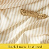 NICETOWN Tie Top Pink Linen Curtains for Girls Room, W52xL84, 2 Panels(Striped Cream Yellow)