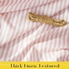 NICETOWN Tie Top Pink Linen Curtains for Girls Room, W52xL84, 2 Panels(Striped Pink)