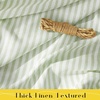 NICETOWN Tie Top Pink Linen Curtains for Girls Room, W52xL84, 2 Panels(Striped Sage Green)