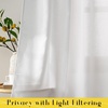 NICETOWN Tie Top Pink Linen Curtains for Girls Room, W52xL84, 2 Panels(White)