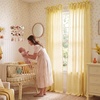 NICETOWN Tie Top Pink Linen Curtains for Girls Room, W52xL84, 2 Panels(Yellow)