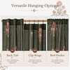 NICETOWN Vintage Floral Curtain & Drapes 84 Inches Long, W52 x L84, Khaki(Block Print – Forest Green)