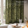 NICETOWN Vintage Floral Curtain & Drapes 84 Inches Long, W52 x L84, Khaki(Forest Green)