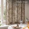 NICETOWN Vintage Floral Curtain & Drapes 84 Inches Long, W52 x L84, Khaki(Ivory)