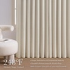 NICETOWN Vintage Olive Dark Green Pinch Pleated Linen Curtains 90 inch Long(Beige)