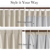 NICETOWN Vintage Olive Dark Green Pinch Pleated Linen Curtains 90 inch Long(Beige)