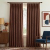 NICETOWN Vintage Olive Dark Green Pinch Pleated Linen Curtains 90 inch Long(Earthy Terracotta)