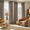 NICETOWN Vintage Olive Dark Green Pinch Pleated Linen Curtains 90 inch Long(French Taupe)