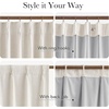 NICETOWN Vintage Olive Dark Green Pinch Pleated Linen Curtains 90 inch Long(Natural)