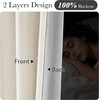 NICETOWN Vintage Olive Dark Green Pinch Pleated Linen Curtains 90 inch Long(Natural)