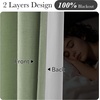 NICETOWN Vintage Olive Dark Green Pinch Pleated Linen Curtains 90 inch Long(Sage Green)