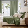 NICETOWN Vintage Olive Dark Green Pinch Pleated Linen Curtains 90 inch Long(Sage Green)