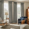 NICETOWN Vintage Olive Dark Green Pinch Pleated Linen Curtains 90 inch Long(Stone Grey)