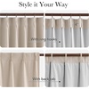 NICETOWN Vintage Olive Dark Green Pinch Pleated Linen Curtains 90 inch Long(Taupe)