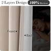 NICETOWN Vintage Olive Dark Green Pinch Pleated Linen Curtains 90 inch Long(Taupe)