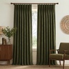 NICETOWN Vintage Olive Dark Green Pinch Pleated Linen Curtains 90 inch Long(Vintage Olive)