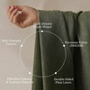 NICETOWN Vintage Olive Dark Green Pinch Pleated Linen Curtains 90 inch Long(Vintage Olive)
