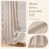 NICETOWN White Ruffle Shabby Chic Curtains 84 inch Long, Rod Pocket Privacy with Some Soft Light Filtering French Country Flowy Drapes for Living Room/Farmhouse/Bedroom, 2 Panels=104″ Wide(Wheat)